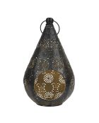Lanterne en métal ajouré Mirage noire - 33x17.5x19 cm