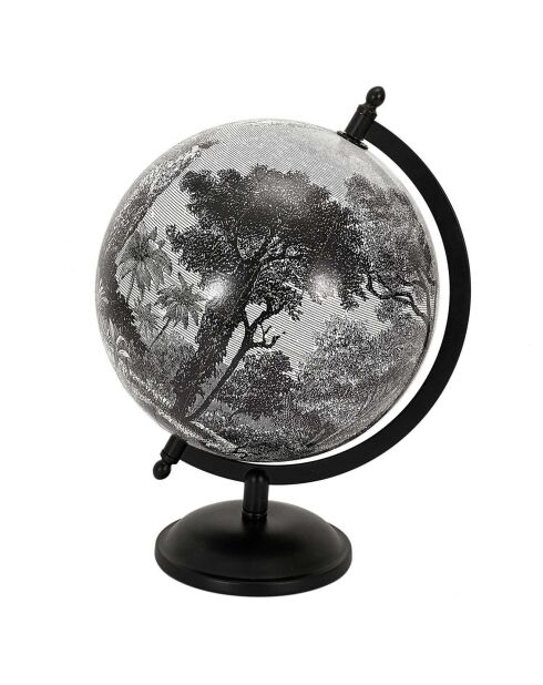 Globe déco Black Forest blanc/noir - 21.4x31x21.4 cm