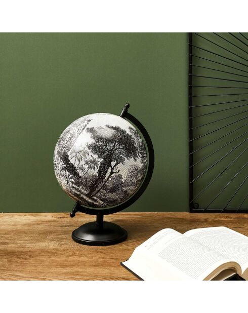Globe déco Black Forest blanc/noir - 21.4x31x21.4 cm