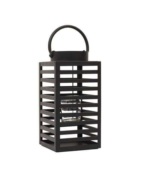 Farol de metal negro - 11x24,5x11 cm