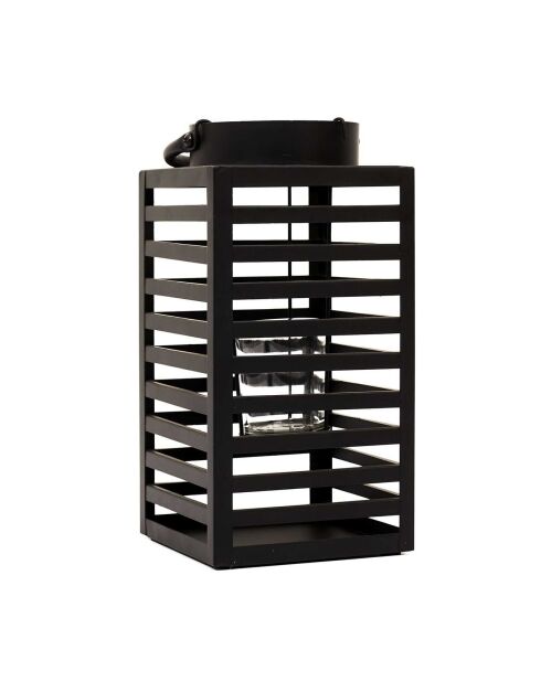 Farol de metal negro - 11x24,5x11 cm