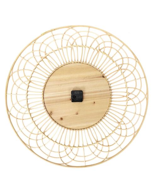 Horloge en Rotin marron/blanc - 70x70x4.5 cm