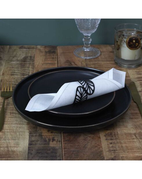 4 Ronds de serviette noirs - 5x4.2x4.4 cm