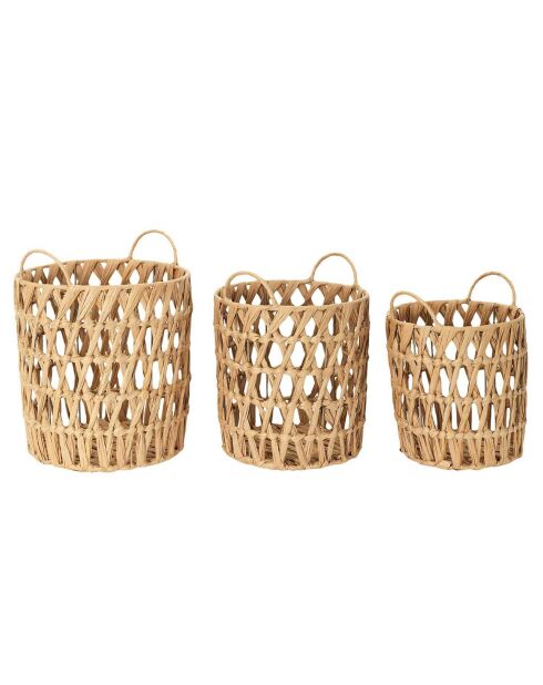 3 Paniers ajourés avec anse marron