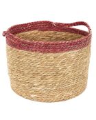 3 Paniers tressés bicolores marron/rouge