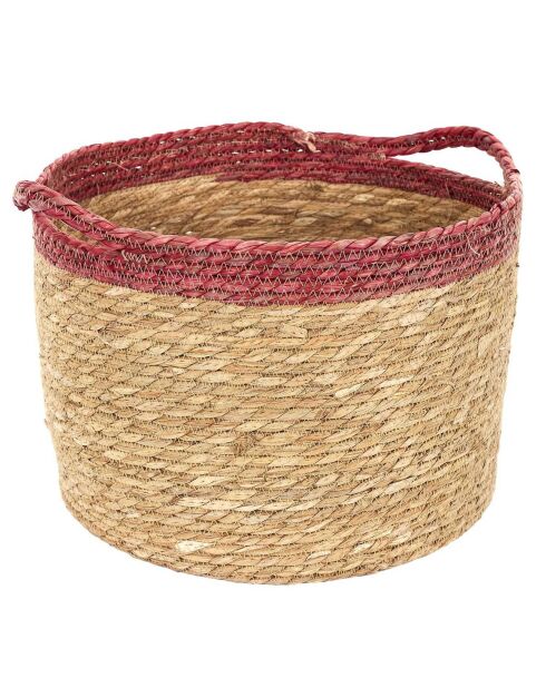 3 Paniers tressés bicolores marron/rouge