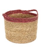 3 Paniers tressés bicolores marron/rouge