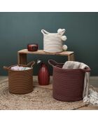 3 Paniers en Coton marron/beige