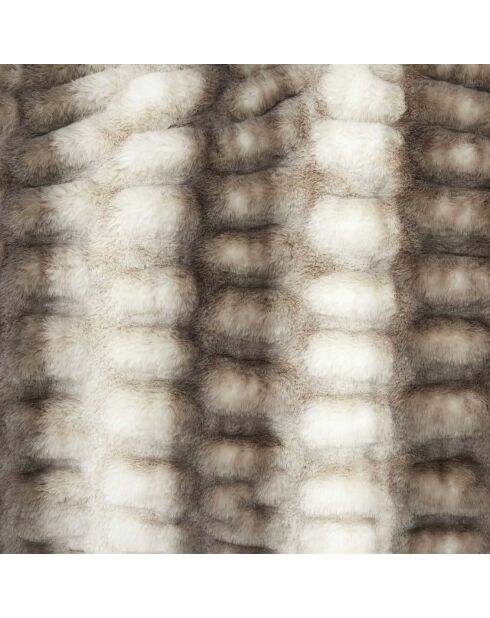 Plaid imitation fourrure luxury blanc/marron - 140x200 cm