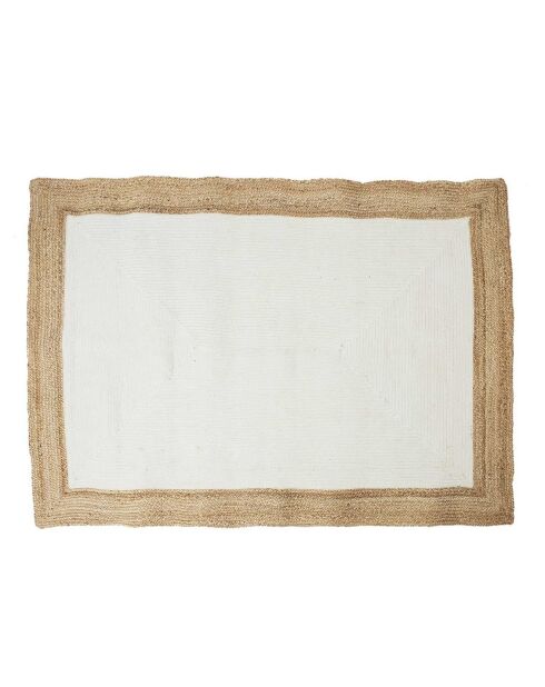 Tapis en Jute & Coton beige - 120x170 cm