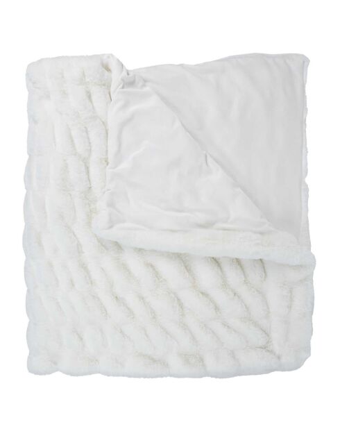 Plaid imitation fourrure luxury blanc - 140x200 cm
