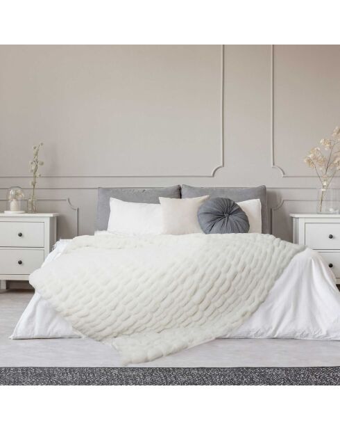 Plaid imitation fourrure luxury blanc - 140x200 cm