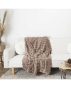 Plaid imitation fourrure Opulence taupe - 120x150 cm