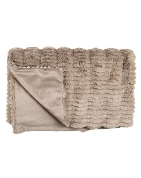 Plaid imitation fourrure Opulence taupe - 120x150 cm
