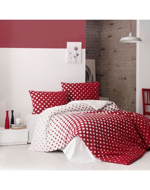 Parure housse de couette Puanline rouge/blanc