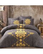 Parure housse de couette Saltanat gris/jaune