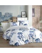Parure housse de couette Servet blanc/bleu foncé