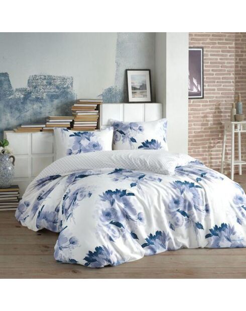 Parure housse de couette Servet blanc/bleu foncé