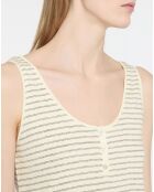 Top en Coton Biologique Vika beige/bleu