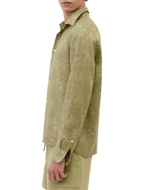 Chemise 100% Lin manches longues Sf kaki clair