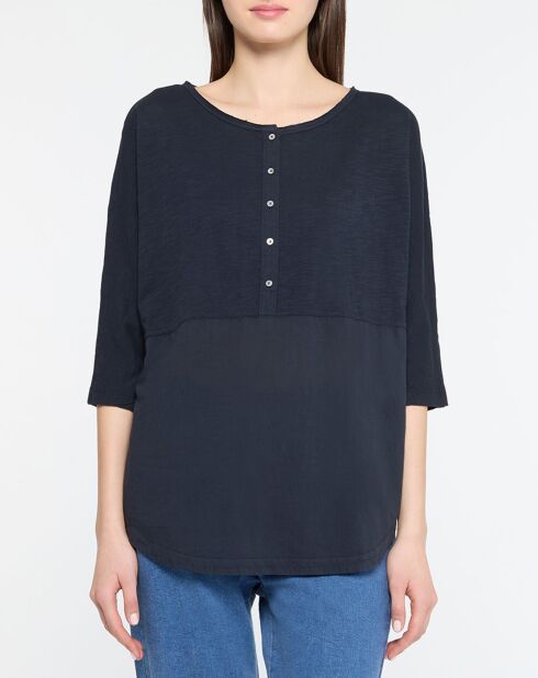 Top 100% Coton Biologique O-Avoca bleu foncé