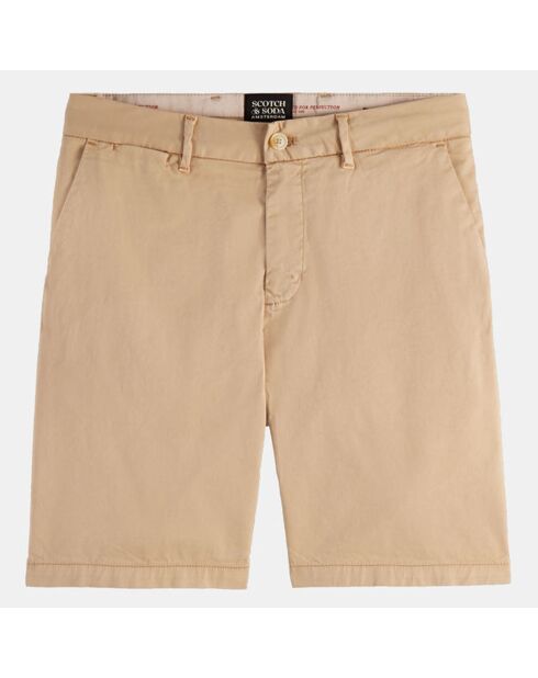 Stuart beigefarbene Shorts aus Bio-Baumwollmischung in normaler Passform