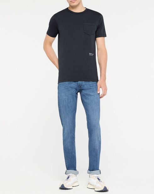 T-shirt a maniche corte con tasca nera