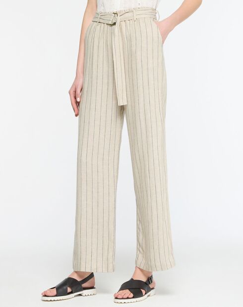 Nara broek van ecru linnenmix