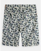 Short Regular Fit Stuart imprimé palmiers blanc/bleu