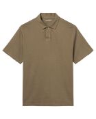 Polo manches courtes Coton Bio 1 Bouton Relax camel