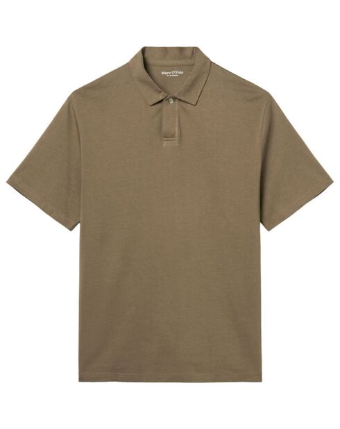 Polo manches courtes Coton Bio 1 Bouton Relax camel