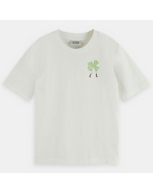 T-Shirt en Coton bio à motif Trèfle blanc