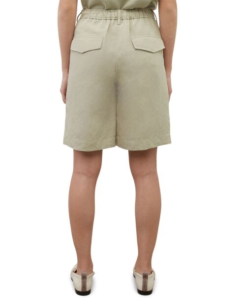 Bermuda en Lin mélangé beige clair