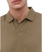 Polo manches courtes Coton Bio 1 Bouton Relax camel