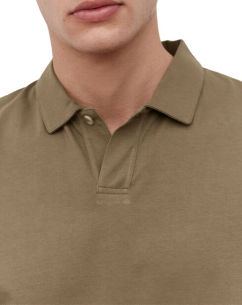 Polo manches courtes Coton Bio 1 Bouton Relax camel