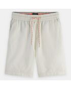 Short en Coton Bio & Lin Regular Fit Fave blanc