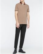 Polo Regular Fit beige foncé chiné