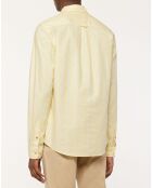 Chemise en Coton Bio Oxford mélangé Slim Fit jaune clair