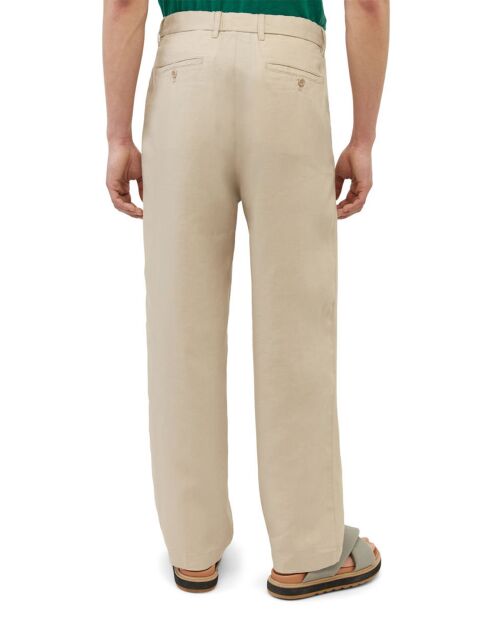 Pantalon 100% Lin Mossbo Pant Pinces beige