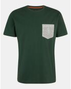 T-Shirt poche fantaisie vert foncé