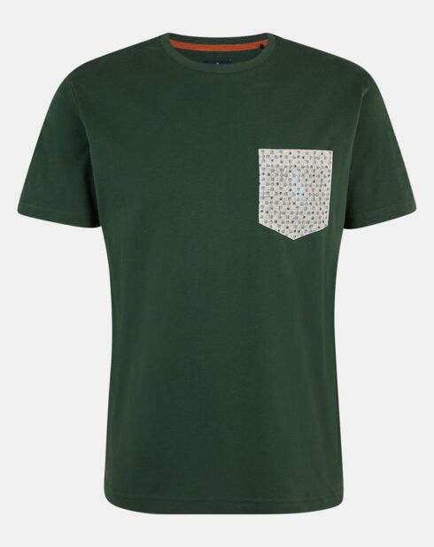 T-Shirt poche fantaisie vert foncé