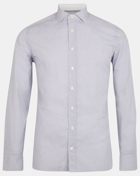 Chemise Slim Fit à imprimé ancres bleu ciel/blanc