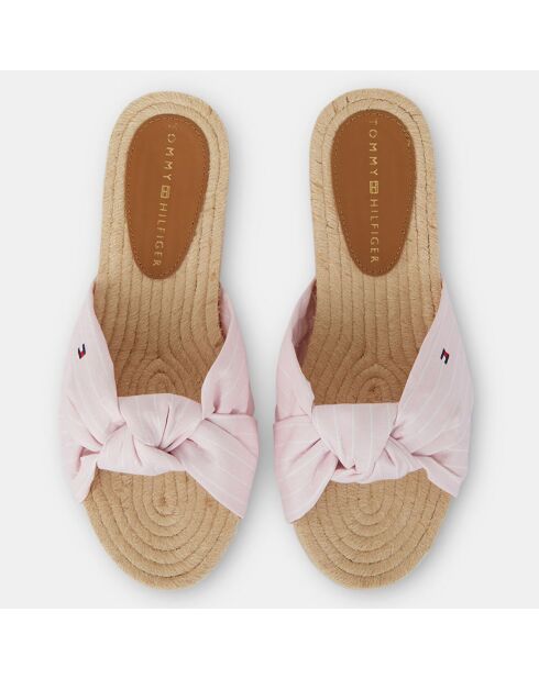 Mules rayées roses