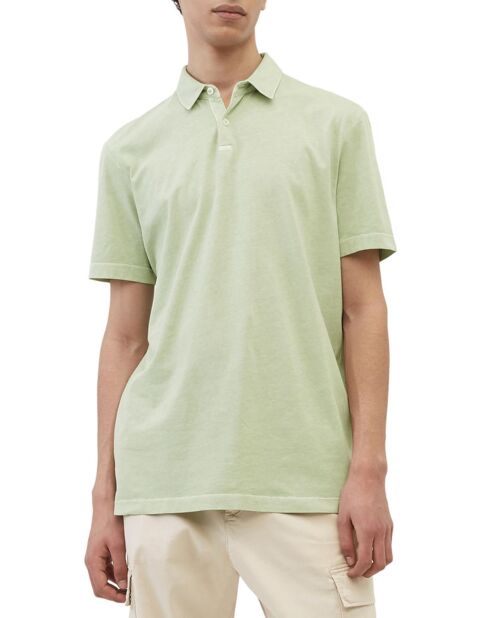 Polo de manga corta de punto de algodón orgánico verde agua