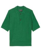 Polo 100% Lin manches courtes Maille vert emeraude