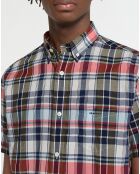 Chemise à carreaux Madras bleue