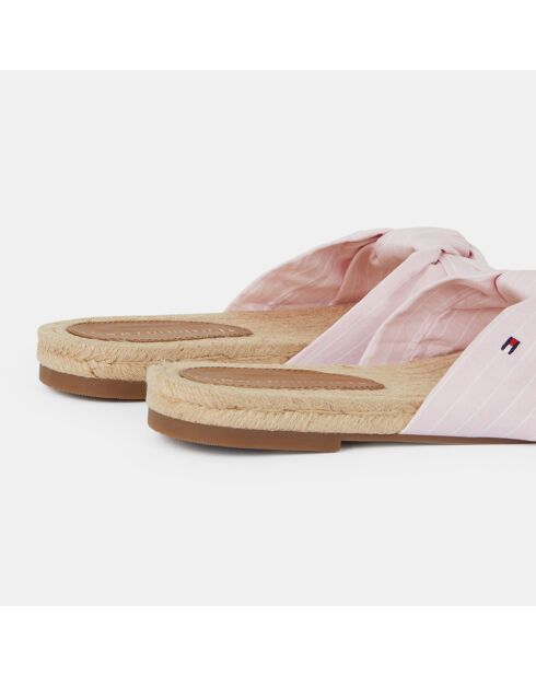 Mules rayées roses