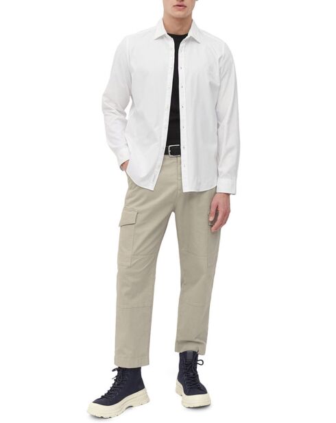 Chemise manches longues Oxford Cot Slim Fit blanche