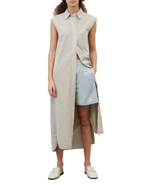 Robe maxi sans manches Bouton gris clair