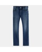 Jean Skinny en Toile de Coton bio mélangé bleu foncé